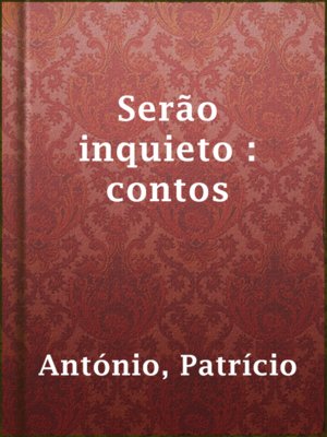 cover image of Serão inquieto : contos